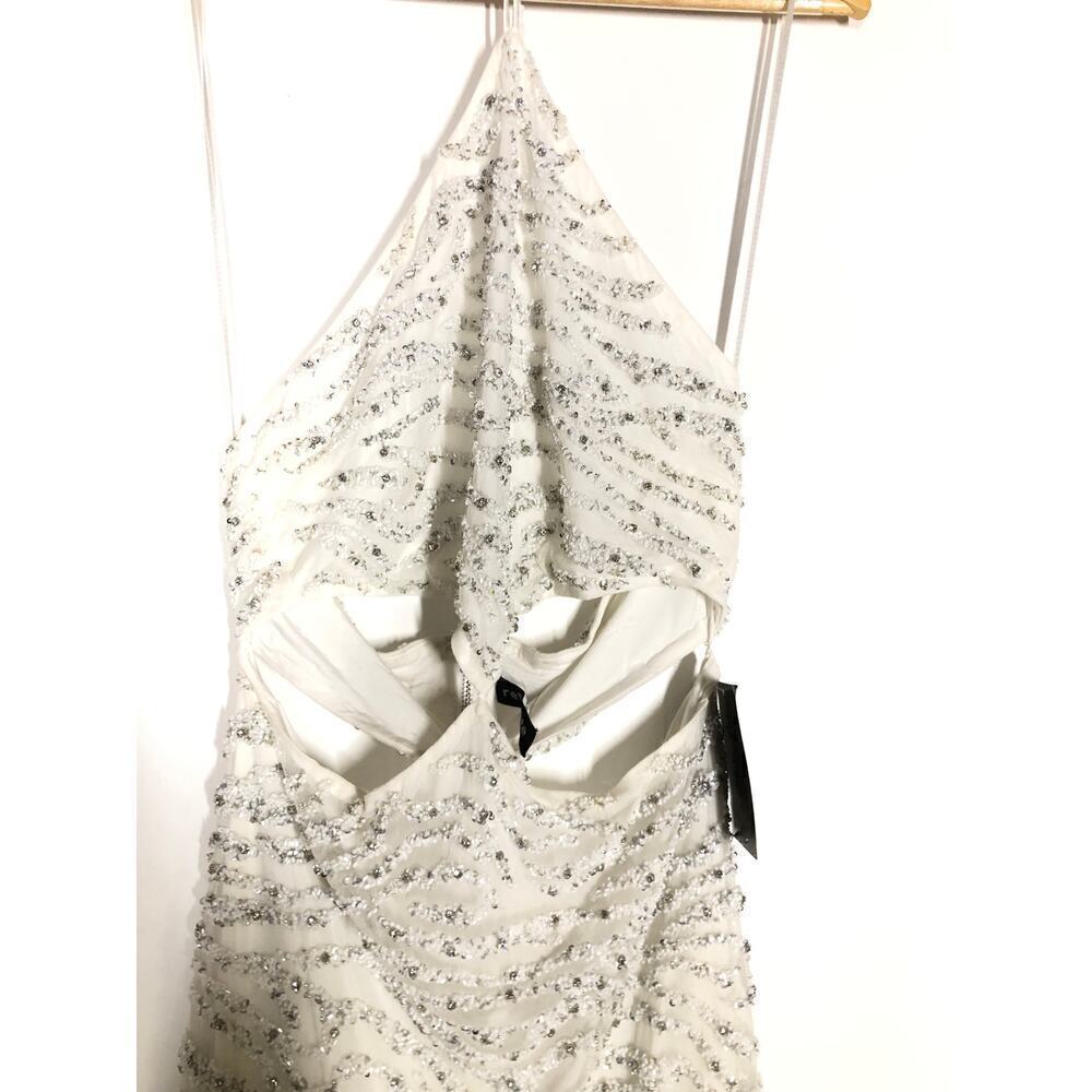 Retrofete Hendrix Dress Sequin Tiger Stripe White NWT L - Picture 10 of 13
